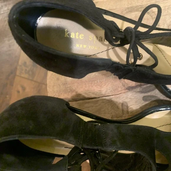 Kate Spade Black Suede  Open Toe Heels - Picture 4 of 12